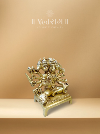 Brass Kumarabrahmacharin Hanuman Idol | Symbol of Divine Discipline & Celibacy | Handcrafted Brass Murti of Lord Hanuman for Strength & Devotion