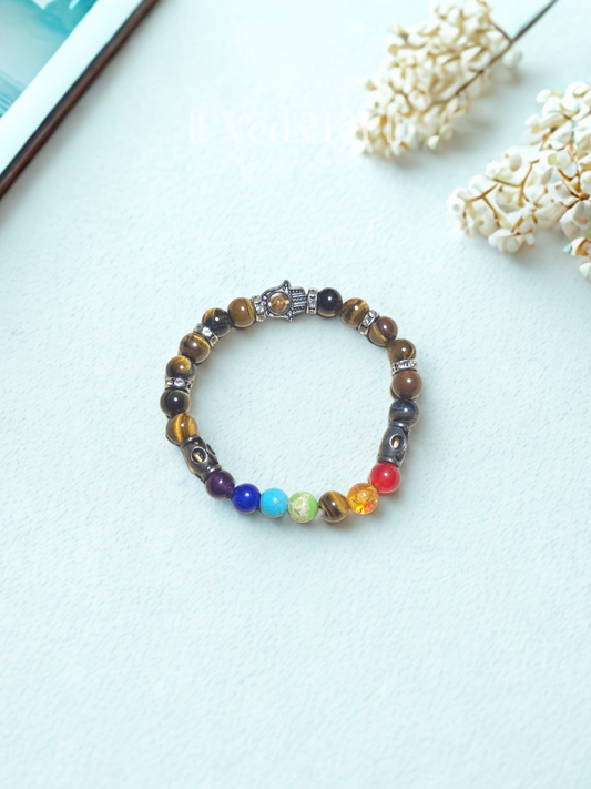 Tiger Eye 7 Chakra Bracelet