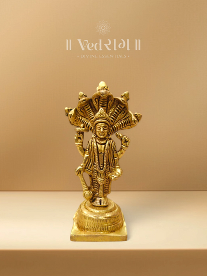 Brass Madhava Statue | Handcrafted Divine Brass Idol for Home, Office & Spiritual Décor | Traditional Antique Finish Showpiece