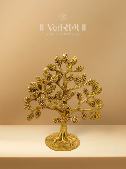 Brass Aabhar Tree | Exquisite Handcrafted Brass Tree Showpiece | Symbol of Gratitude, Prosperity & Spiritual Harmony | Perfect Home & Office Décor Accent