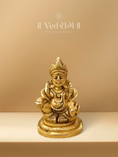 Brass Dhanapati Statue | Handcrafted Wealth & Prosperity Idol | Traditional Brass Home & Office Decor