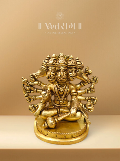 Brass Chiranjeevi Statue | Handcrafted Brass Idol of Eternal Warrior | Symbol of Strength, Devotion & Immortality | Divine Home & Office Décor