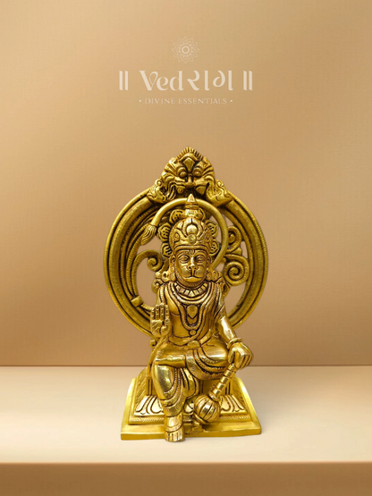 Handcrafted Brass Rudra Avatar Hanuman Statue – Symbol of Strength, Devotion & Divine Energy | Premium Spiritual Décor Idol