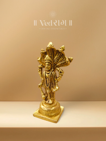 Brass Madhava Statue | Handcrafted Divine Brass Idol for Home, Office & Spiritual Décor | Traditional Antique Finish Showpiece