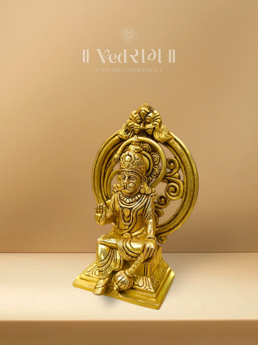 Handcrafted Brass Rudra Avatar Hanuman Statue – Symbol of Strength, Devotion & Divine Energy | Premium Spiritual Décor Idol