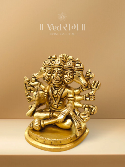 Brass Chiranjeevi Statue | Handcrafted Brass Idol of Eternal Warrior | Symbol of Strength, Devotion & Immortality | Divine Home & Office Décor