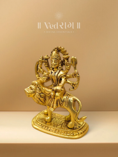 Brass Shivani Devi Statue | Handcrafted Goddess Durga Idol | Symbol of Strength & Protection