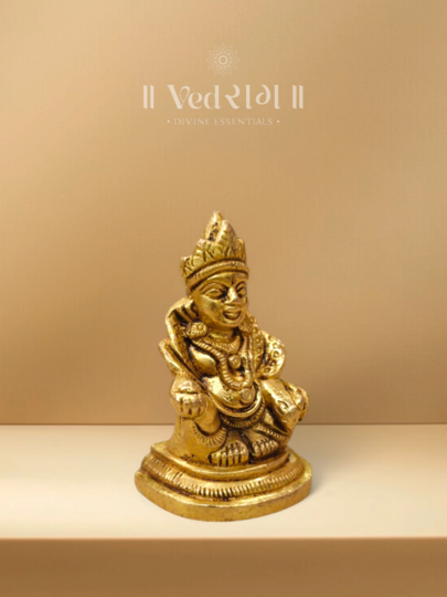 Brass Dhanapati Statue | Handcrafted Wealth & Prosperity Idol | Traditional Brass Home & Office Decor