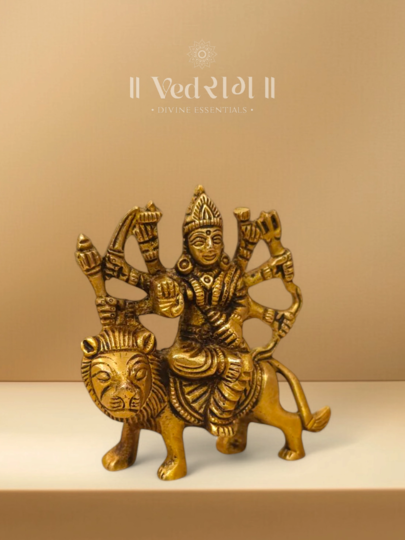 Brass Brahmacharini Idol | Handcrafted Goddess of Devotion Statue | Divine Brass Murti for Home & Temple