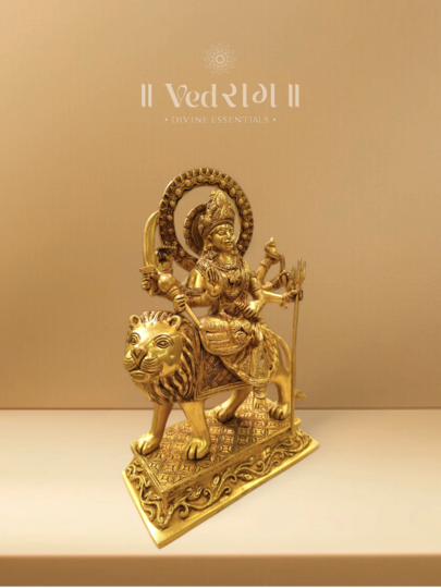 Brass Skandamata Idol | Handcrafted Goddess Durga Statue | Divine Mother of Lord Kartikeya | Symbol of Motherly Love & Protection