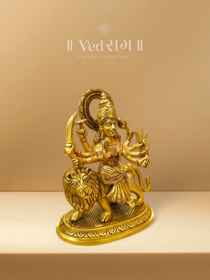 Brass Sharvani Devi Statue | Handcrafted Goddess Durga Idol | Symbol of Power & Divine Energy