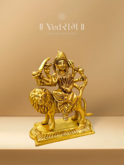 Brass Katyayani Devi Statue | Handcrafted Brass Idol of Goddess Durga | Divine Energy & Protection for Home & Temple