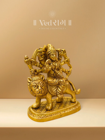 Brass Bhujangabhushana Idol | Handcrafted Goddess Durga Statue | Divine Brass Murti with Serpent Adornment
