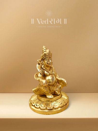 Brass Vaishravan Statue | Handcrafted Guardian of Wealth & Prosperity | Divine Brass Idol for Home, Office & Temple