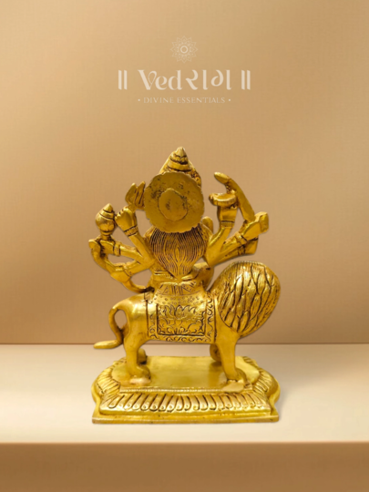 Brass Katyayani Devi Statue | Handcrafted Brass Idol of Goddess Durga | Divine Energy & Protection for Home & Temple