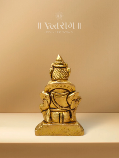 Brass Dhanapati Statue | Handcrafted Wealth & Prosperity Idol | Traditional Brass Home & Office Decor