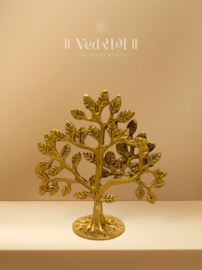 Brass Aabhar Tree | Exquisite Handcrafted Brass Tree Showpiece | Symbol of Gratitude, Prosperity & Spiritual Harmony | Perfect Home & Office Décor Accent