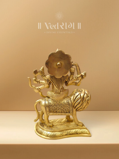 Brass Adishakti Devi Idol | Handcrafted Goddess Durga Statue | Symbol of Power, Energy & Divine Protection
