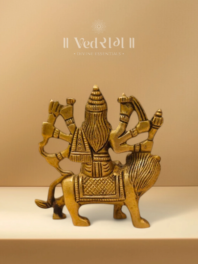 Brass Brahmacharini Idol | Handcrafted Goddess of Devotion Statue | Divine Brass Murti for Home & Temple