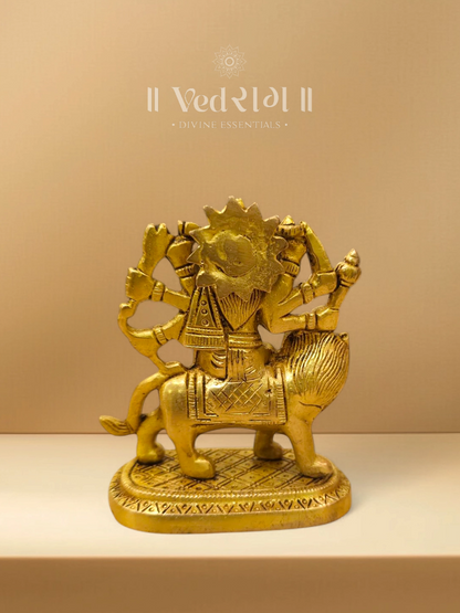 Brass Bhujangabhushana Idol | Handcrafted Goddess Durga Statue | Divine Brass Murti with Serpent Adornment