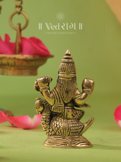 Brass Jnanamayi Saraswati | Goddess of Wisdom & Knowledge | Handcrafted Brass Saraswati Idol for Home & Temple