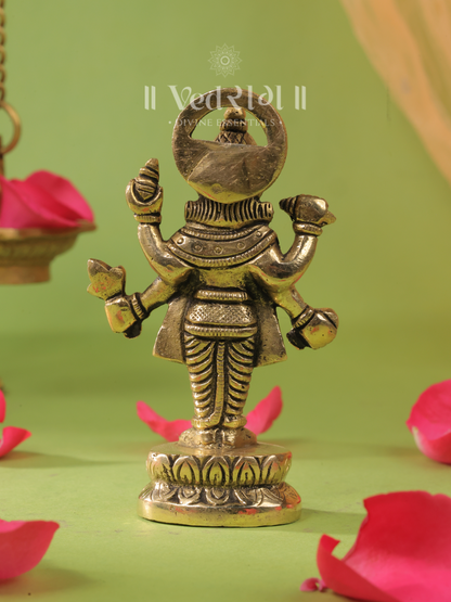 Brass Roga Nashaka Dhanvantri Idol | Divine Healer & Protector | Handcrafted Brass Statue for Wellness & Positivity | Vastu & Spiritual Healing Decor