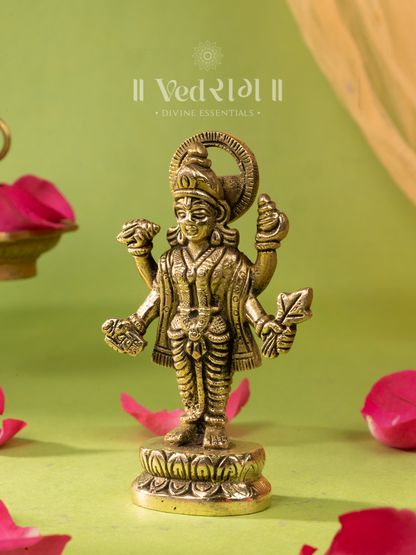 Brass Roga Nashaka Dhanvantri Idol | Divine Healer & Protector | Handcrafted Brass Statue for Wellness & Positivity | Vastu & Spiritual Healing Decor