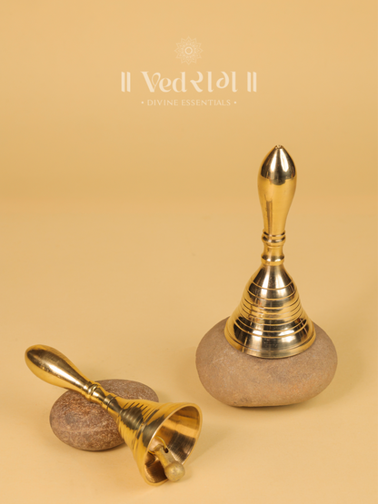 Brass Temple Bell | Sacred Bell for Puja & Meditation | High-Quality Brass Spiritual Bell | Ritual Bell for Home & Temple | Dimensions: 10.5 cm, 100g