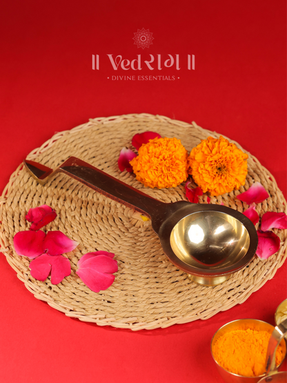 Brass Kapoor Diya | Traditional Camphor Lamp for Spiritual Purity | Gold Finish Brass Diya for Pujas & Rituals | Decorative Lamp for Home & Temple Use