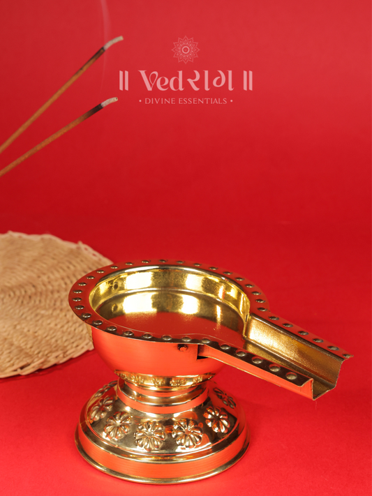 Brass Abhishekam Stand | Traditional Ritual Stand for Pujas & Abhishekam | High-Quality Brass Worship Accessory | Perfect for Temple & Home Altar | Gold Finish Stand for Sacred Ceremonies