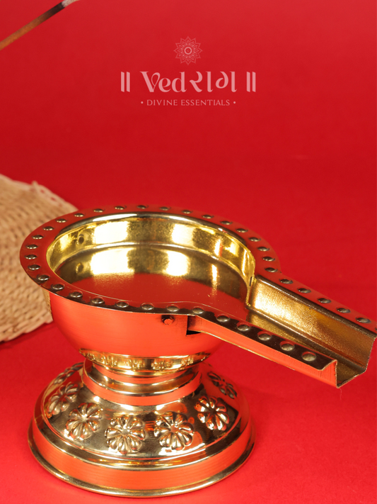 Brass Abhishekam Stand | Traditional Ritual Stand for Pujas & Abhishekam | High-Quality Brass Worship Accessory | Perfect for Temple & Home Altar | Gold Finish Stand for Sacred Ceremonies