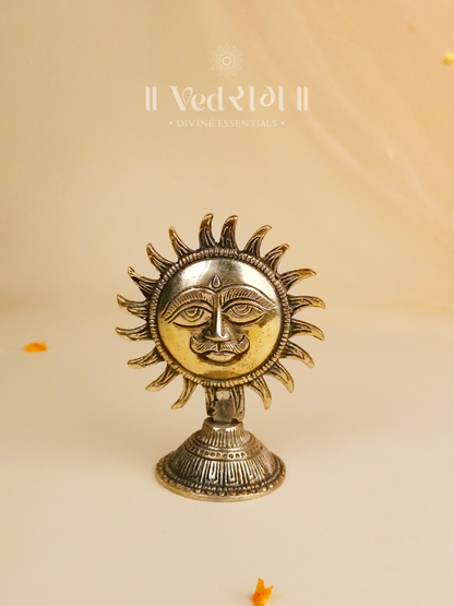 Brass Sun | Symbol of Power & Energy | Handcrafted Brass Sun Idol for Home & Temple