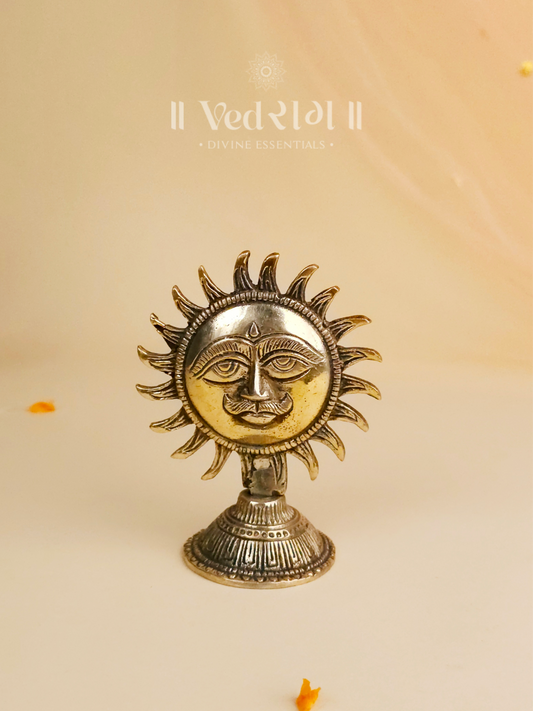 Brass Sun | Symbol of Power & Energy | Handcrafted Brass Sun Idol for Home & Temple