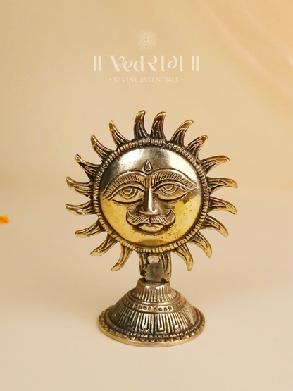 Brass Sun | Symbol of Power & Energy | Handcrafted Brass Sun Idol for Home & Temple