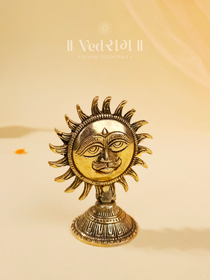 Brass Sun | Symbol of Power & Energy | Handcrafted Brass Sun Idol for Home & Temple