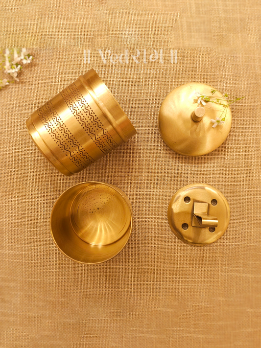 Brass Filter Coffee Set | Traditional South Indian Coffee Maker | Authentic Brass Coffee Dabara & Tumbler Set for Perfect Filter Coffee